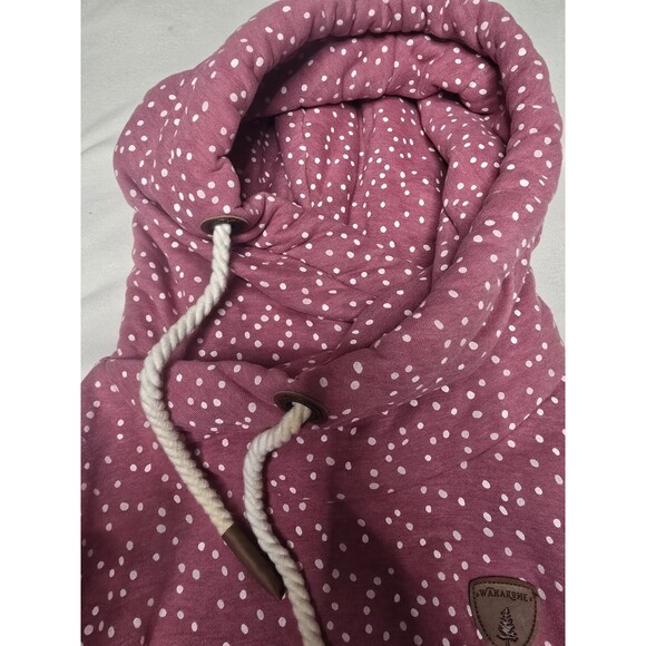 Wanakome Hera Hoodie XL Pink Polka Dot Cowl Neck Rope Drawstring Canada Outdoor - Picture 11 of 16